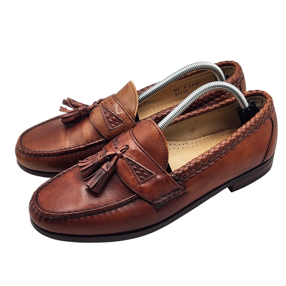 Allen Edmonds Maxfield Tassel Loafers Mens 9.5 E Brown Leather Dress Shoes
